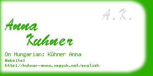 anna kuhner business card